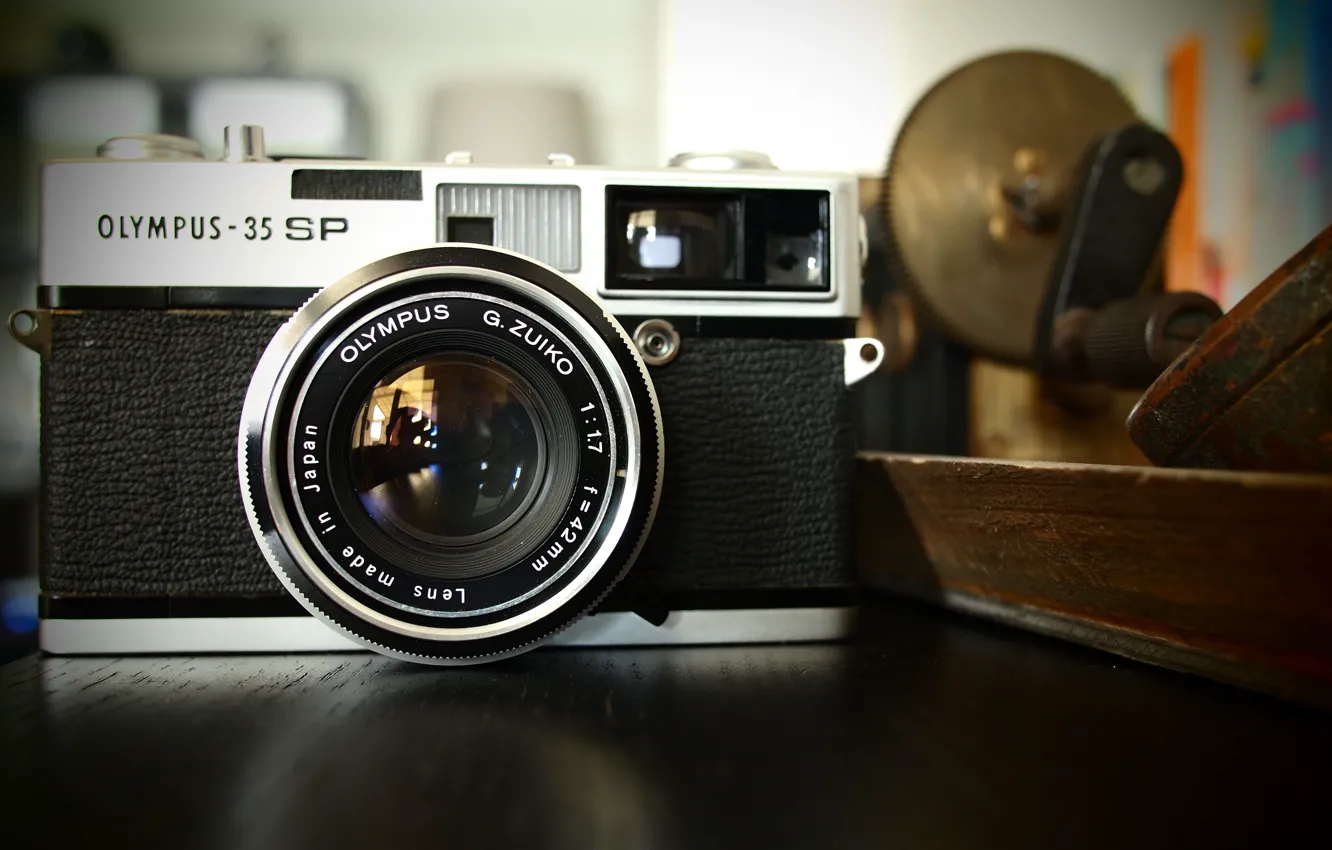 Photo wallpaper macro, camera, Olympus 35SP