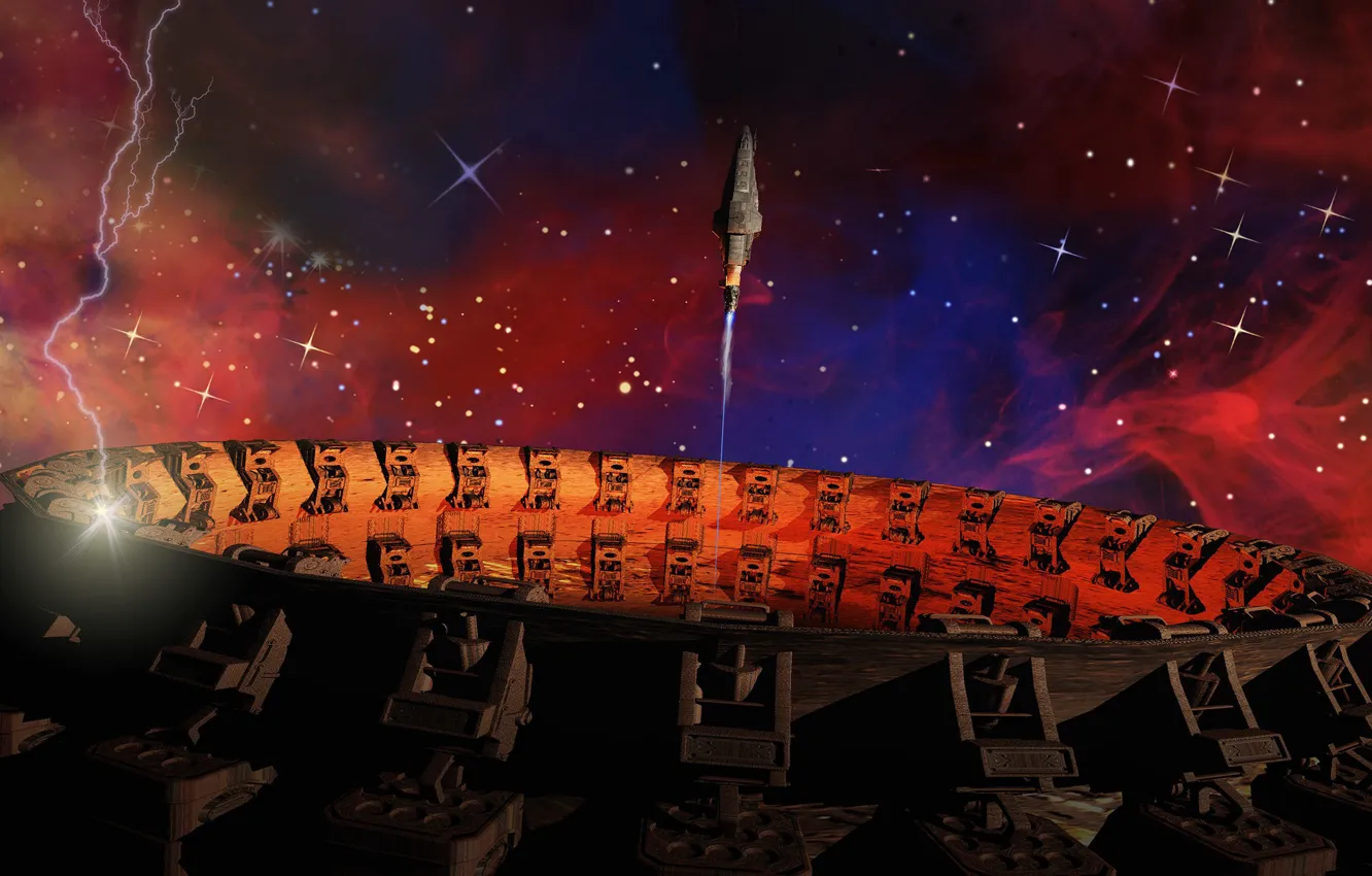 Photo wallpaper space, stars, construction, camera, Monster Gate