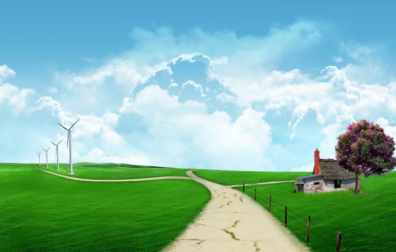 Photo wallpaper green, tree, plant