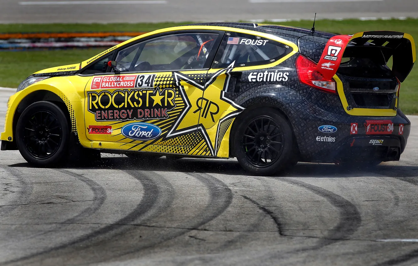 Photo wallpaper machine, auto, race, sport, Ford, turn, Focus, Ford