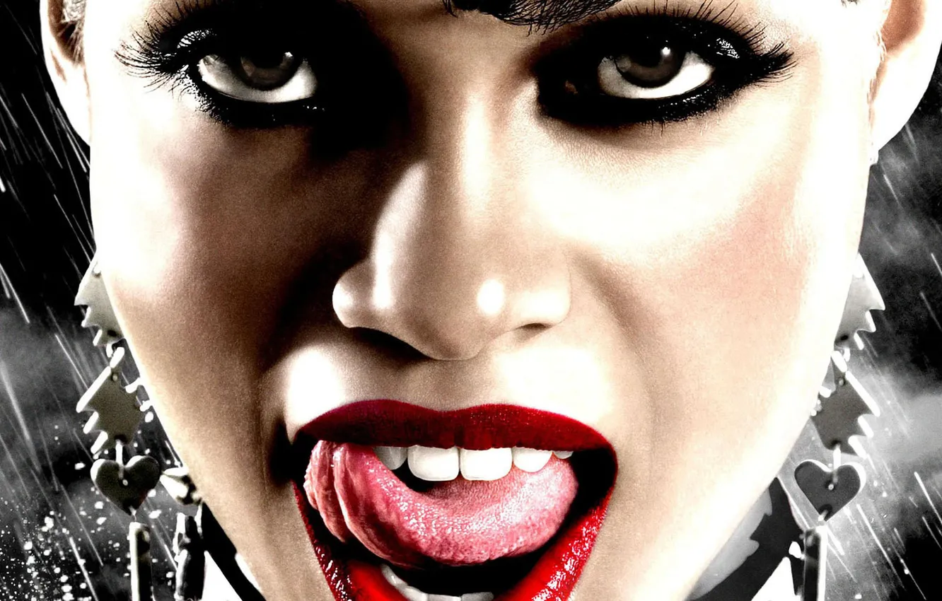 Photo wallpaper language, eyes, face, mouth, lips