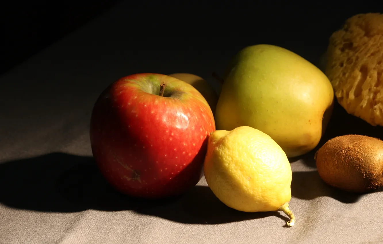 Photo wallpaper Lemon, Fruit, Kiwi, Apples, Fruit