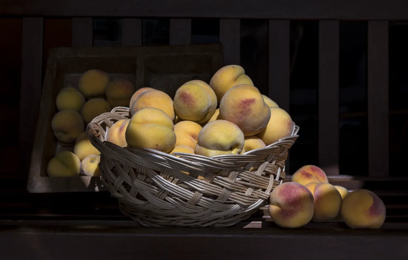 Photo wallpaper food, fruit, peaches