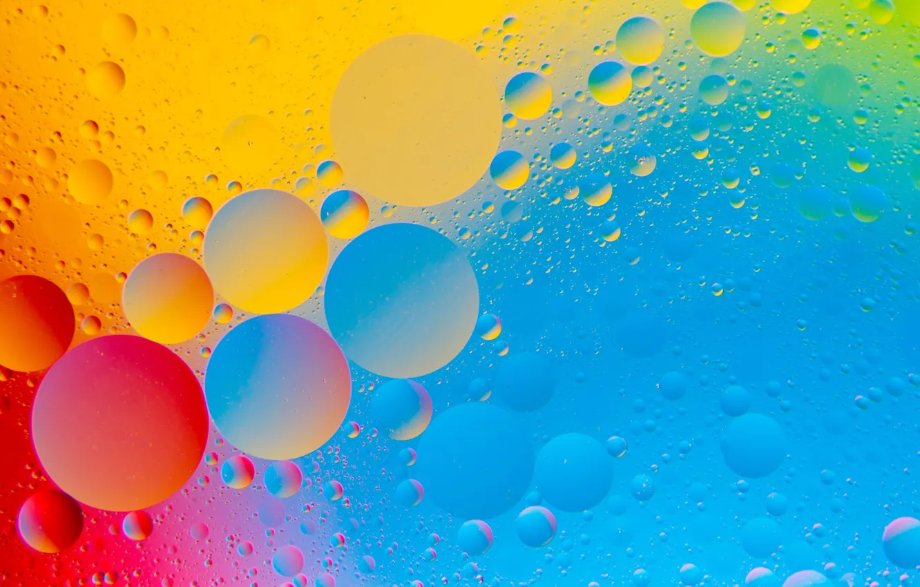 Photo wallpaper water, bubbles, paint, oil