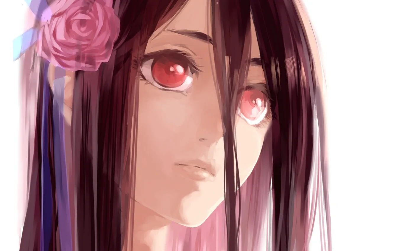 Photo wallpaper flower, girl, face, anime, art, blood+, g.g.lemon, saya otonashi