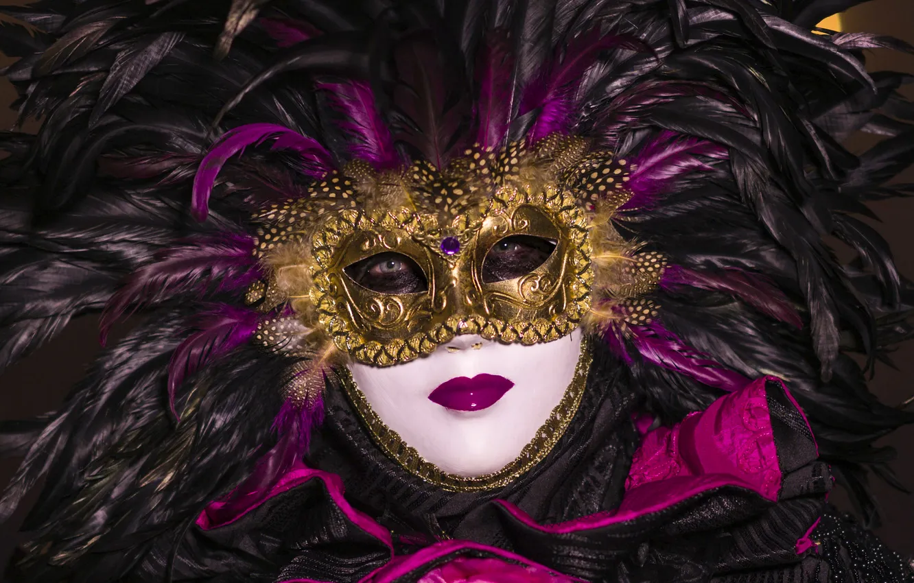 Photo wallpaper Carnival Mask, style, The carnival of Venice, Italy, outfit, decoration, girl, Venice