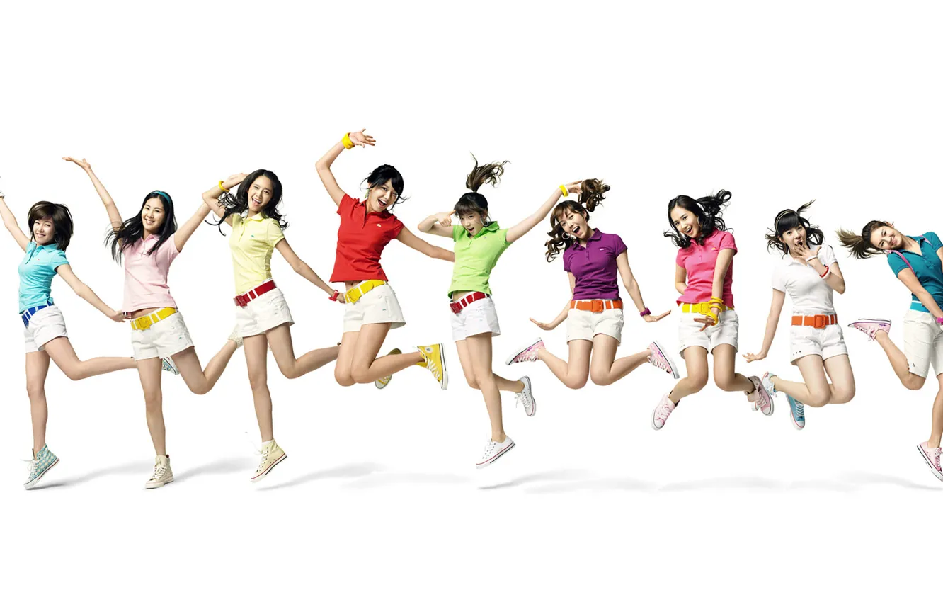 Photo wallpaper girls, mood, white background, bright, Girls Generation SNSD