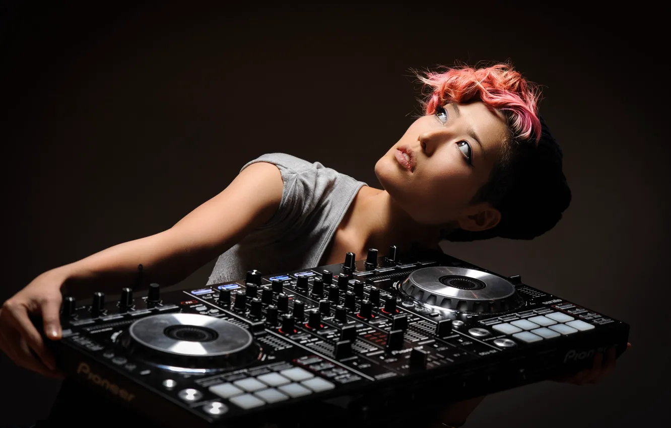 Photo wallpaper girl, remote, DJ