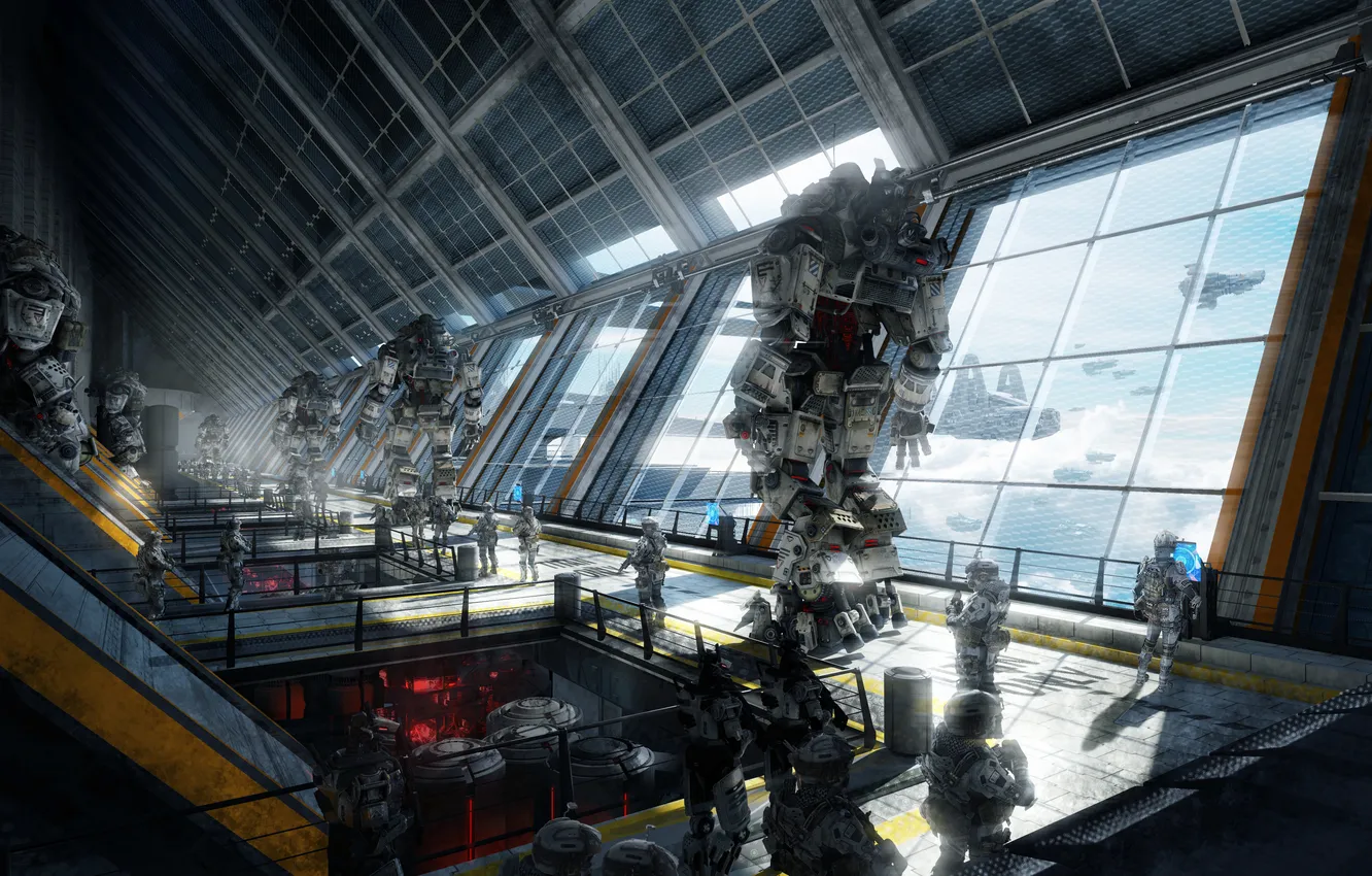 Photo wallpaper skyline, ship, Titanfall, IMC