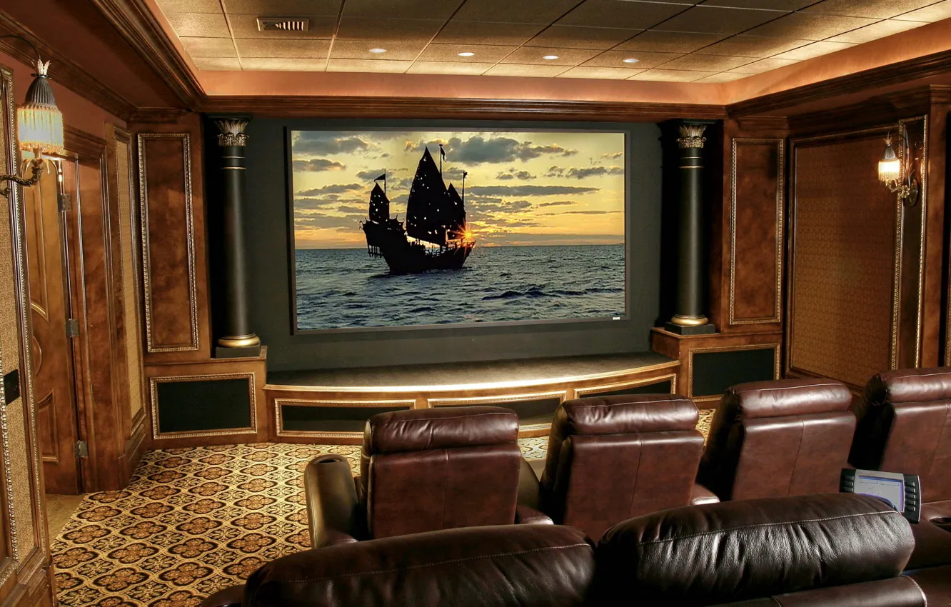Photo wallpaper design, style, room, Villa, home, interior, home theater
