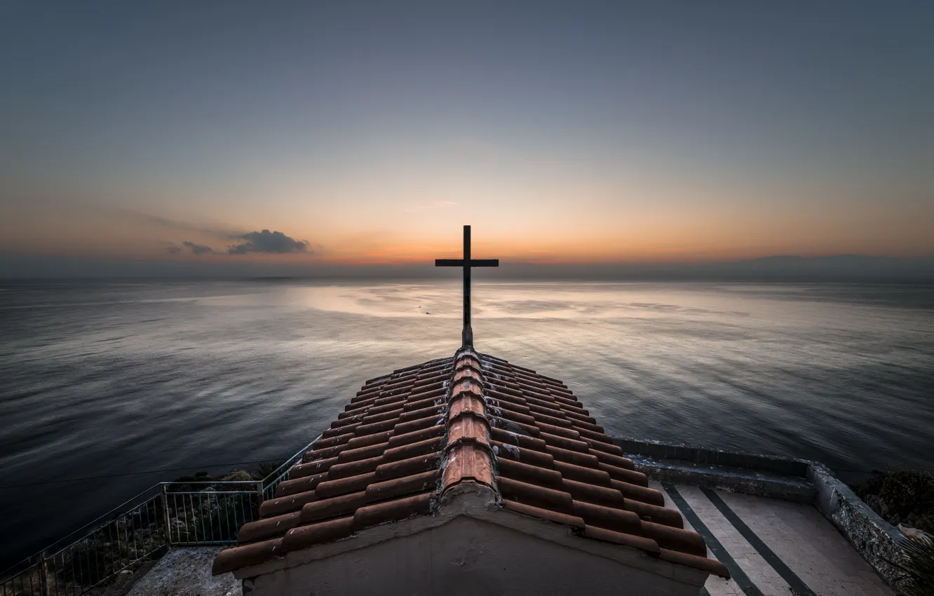 Photo wallpaper Italy, Palermo, Sunrise from Capo Zafferano