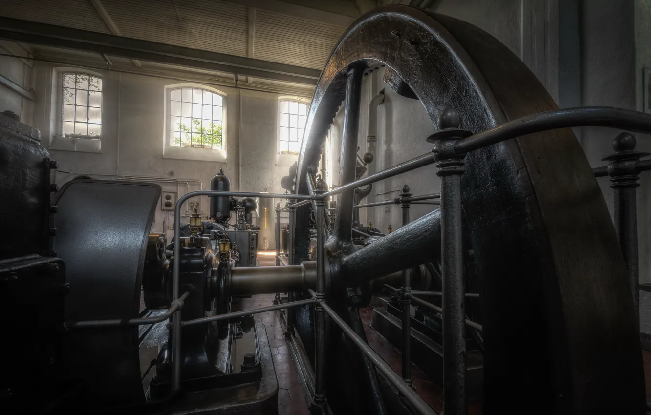 Photo wallpaper machine, background, mechanism