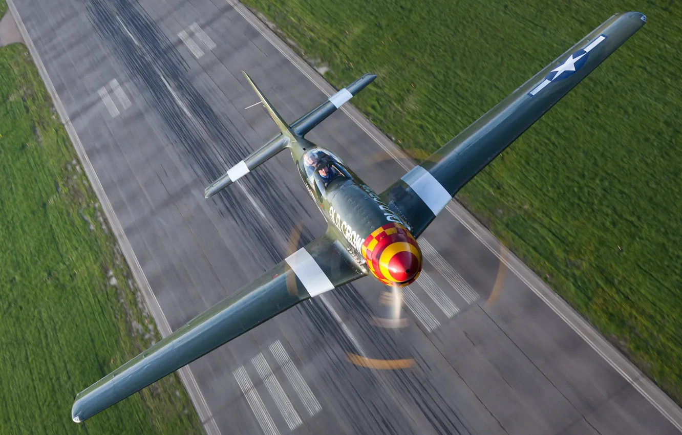 Photo wallpaper Mustang, fighter, P-51D, single