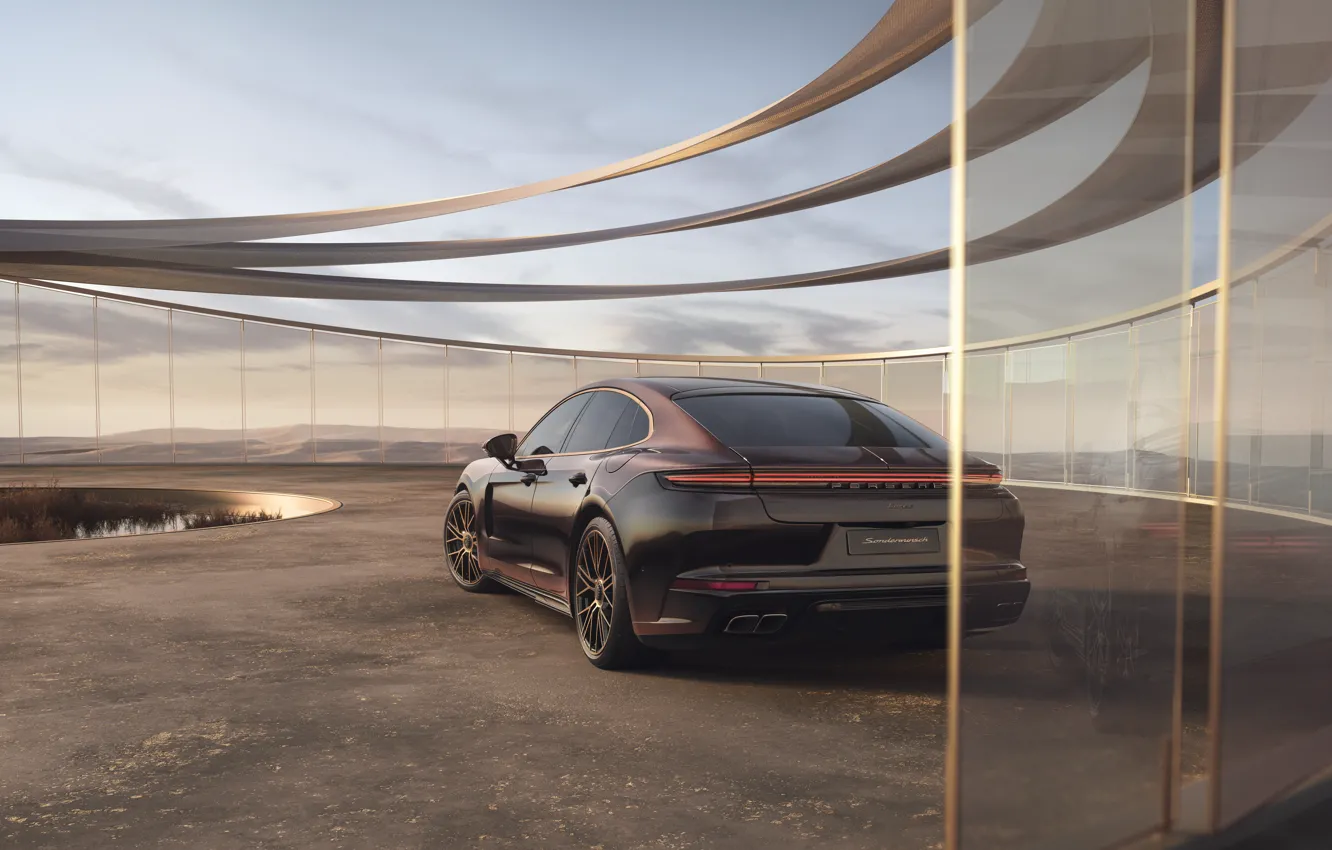 Photo wallpaper Porsche, Panamera, rear view, Porsche Panamera Turbo Special request