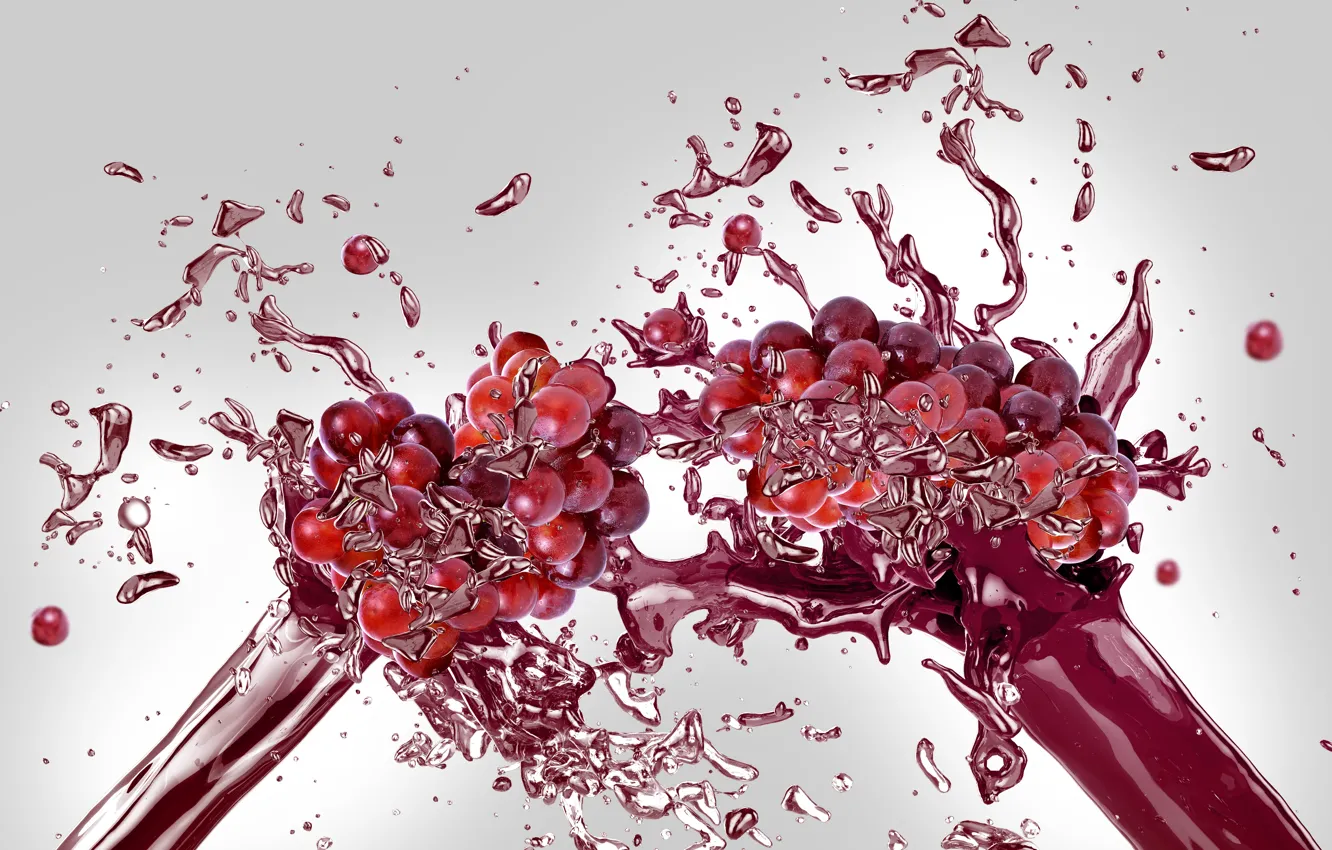 Photo wallpaper squirt, splash, juice, grapes