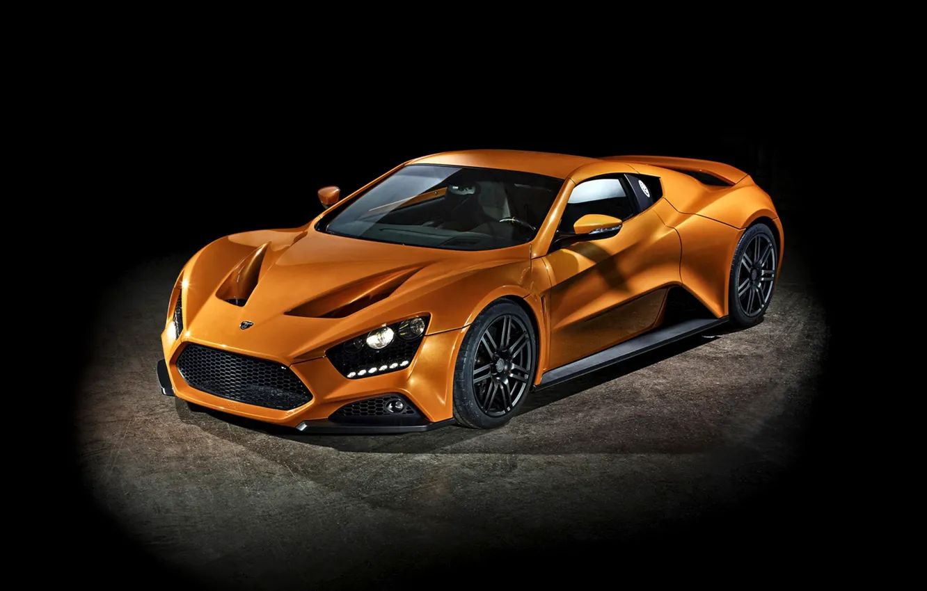 Photo wallpaper supercar, ST1, Zenvo, black background, zenvo