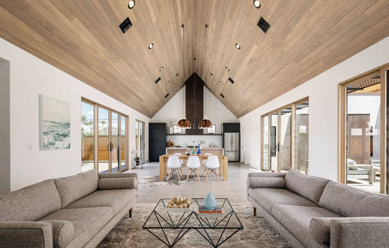 Photo wallpaper interior, living space, Canal House