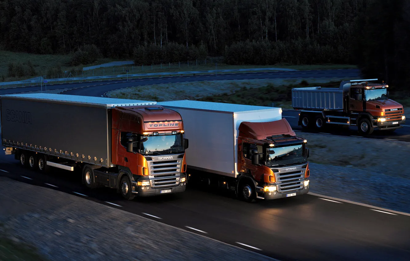 Photo wallpaper Trucks, Trucks, Transport