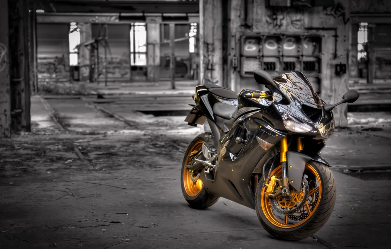 Photo wallpaper background, motorcycle, Kawasaki ZX6-R
