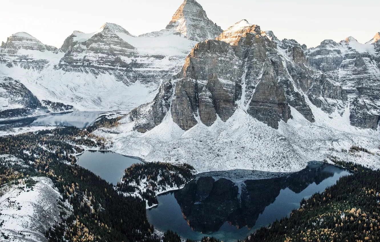 Photo wallpaper winter, snow, mountains, Canada