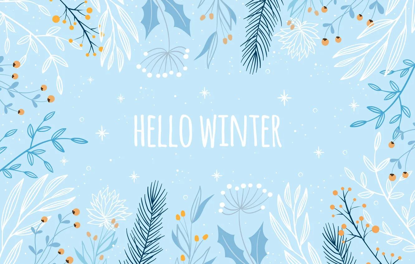 Photo wallpaper winter, snow, figure, art, art, winter, snow, watercolor