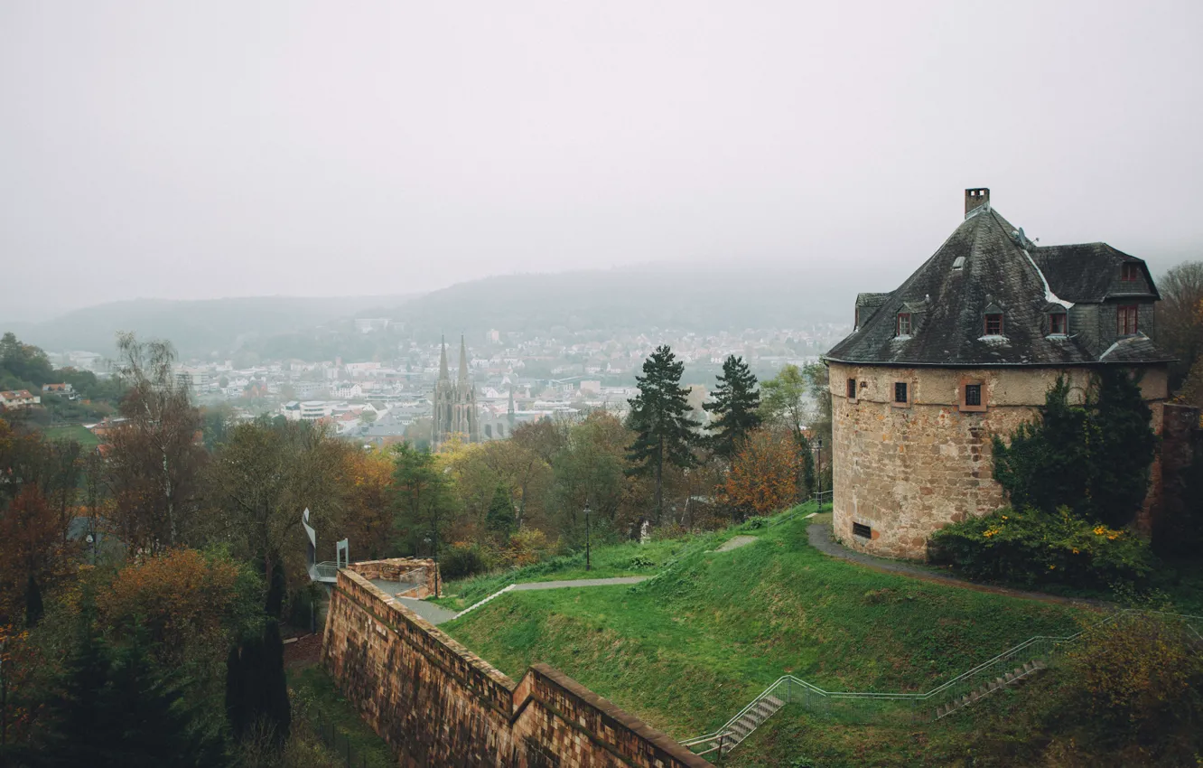 Photo wallpaper fog, Germany, Marburg