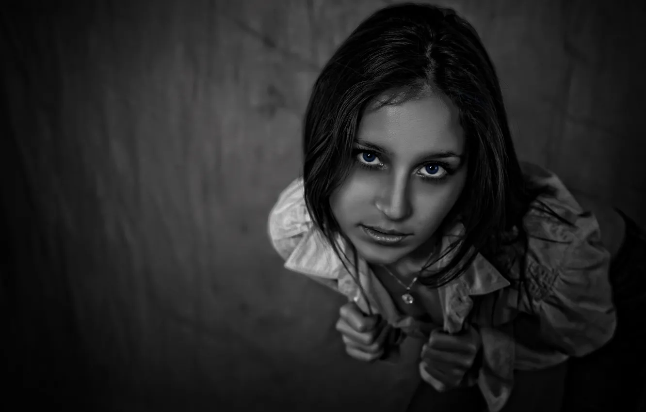 Photo wallpaper black & white, girl, beauty, Matte, glance, Kide fotoart