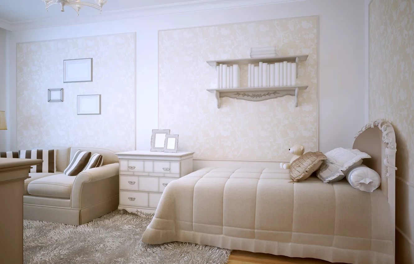 Photo wallpaper design, furniture, bed, interior, children's room, Interiors, Kids Room