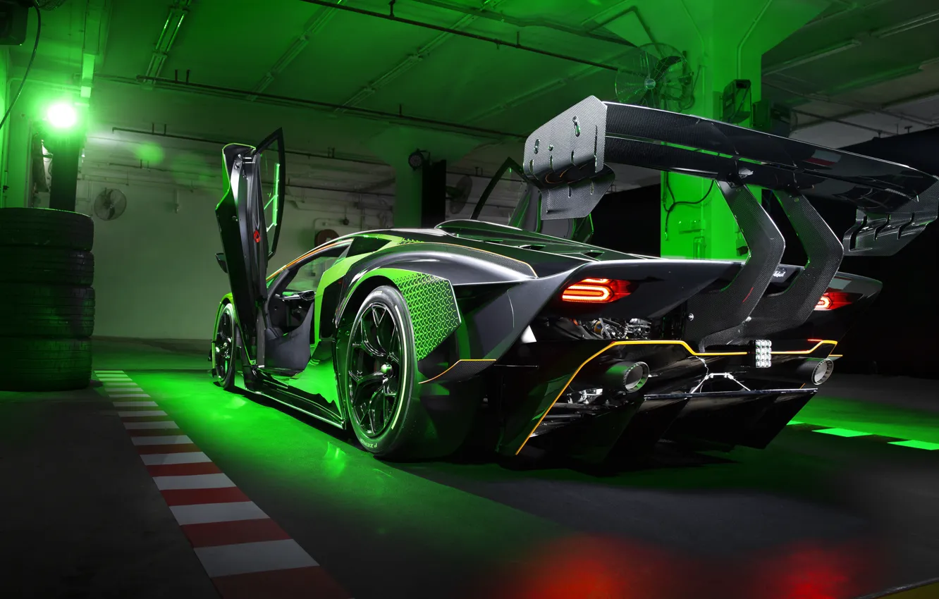 Photo wallpaper SCV12, Lamborghini Essence, Lamborghini, garage, hypercar, V12, Essence