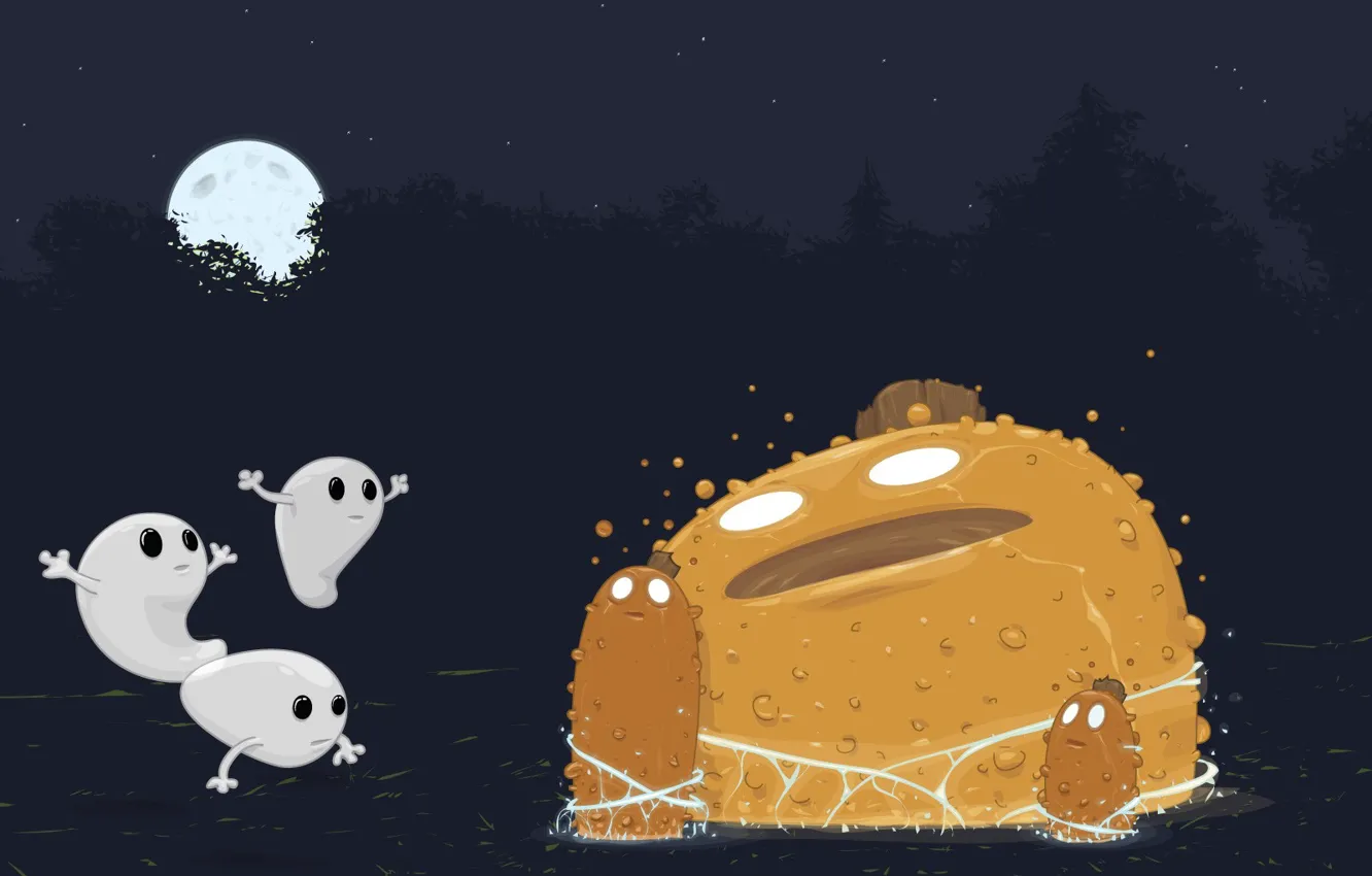 Photo wallpaper the moon, monster, vector, cast