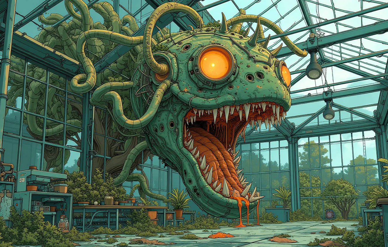 Photo wallpaper being, mouth, laboratory