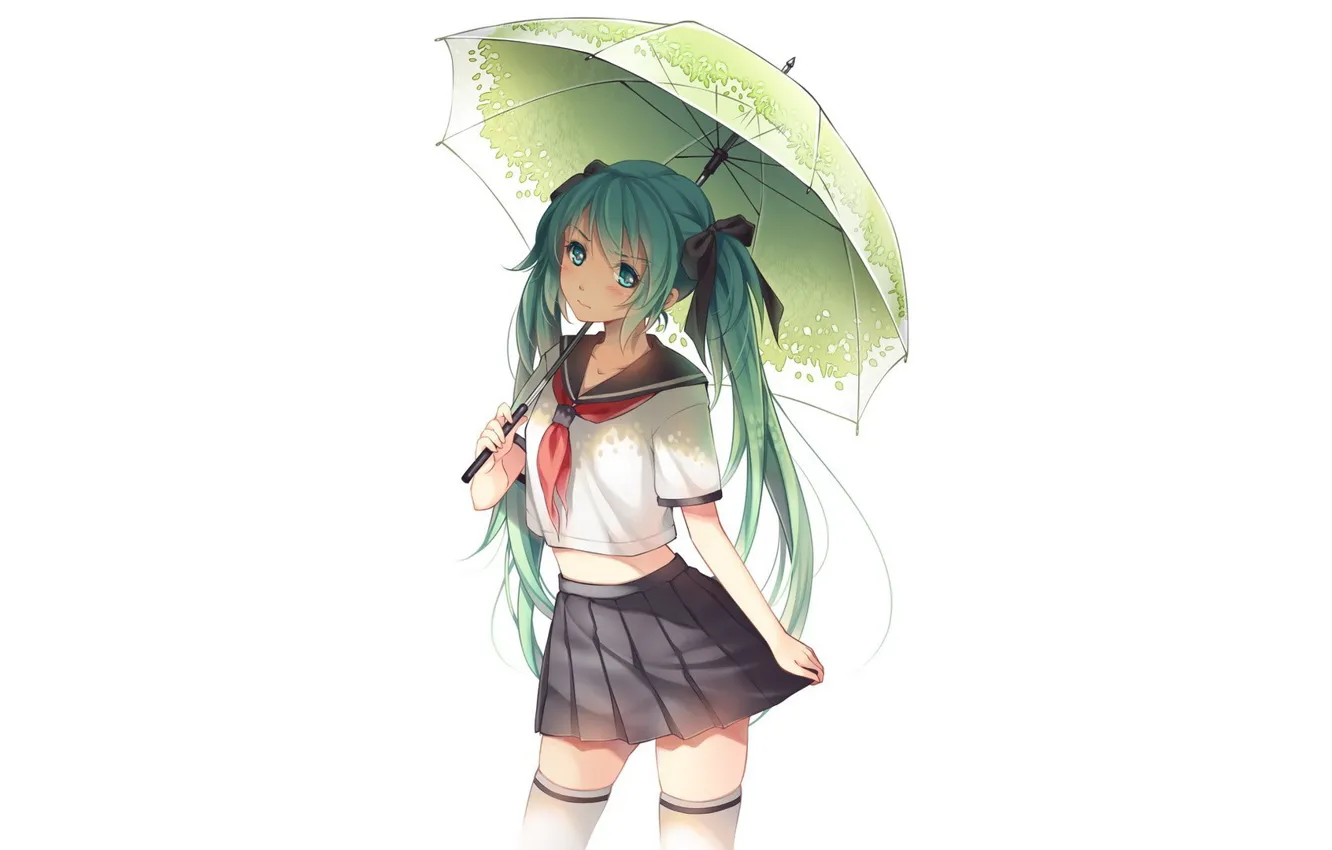 Photo wallpaper umbrella, Vocaloid, Hatsune Miku