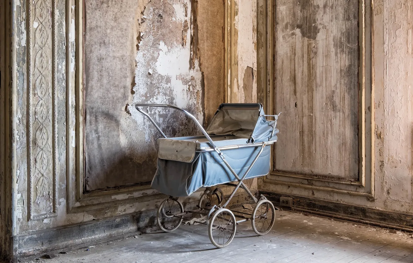 Photo wallpaper background, room, stroller