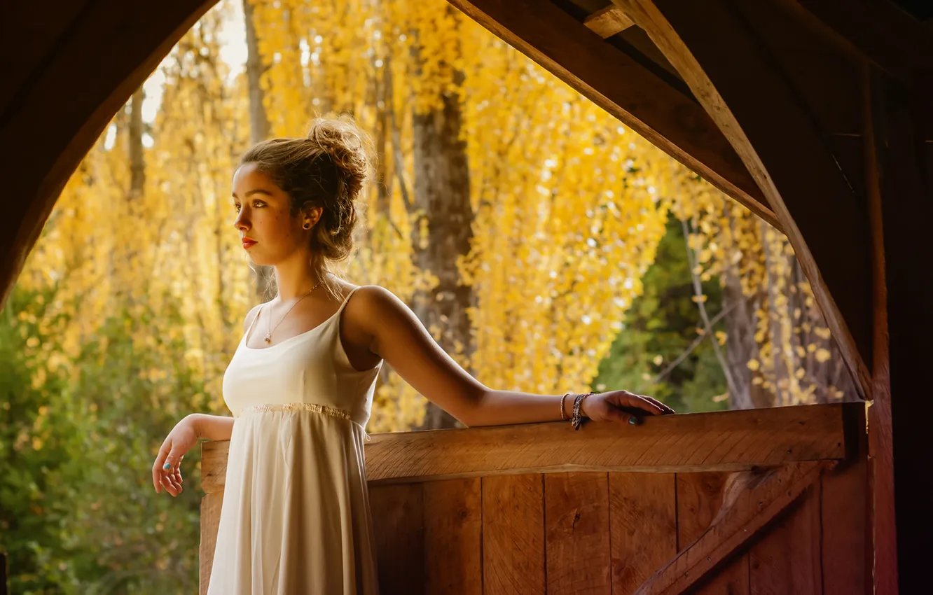 Photo wallpaper autumn, look, dress