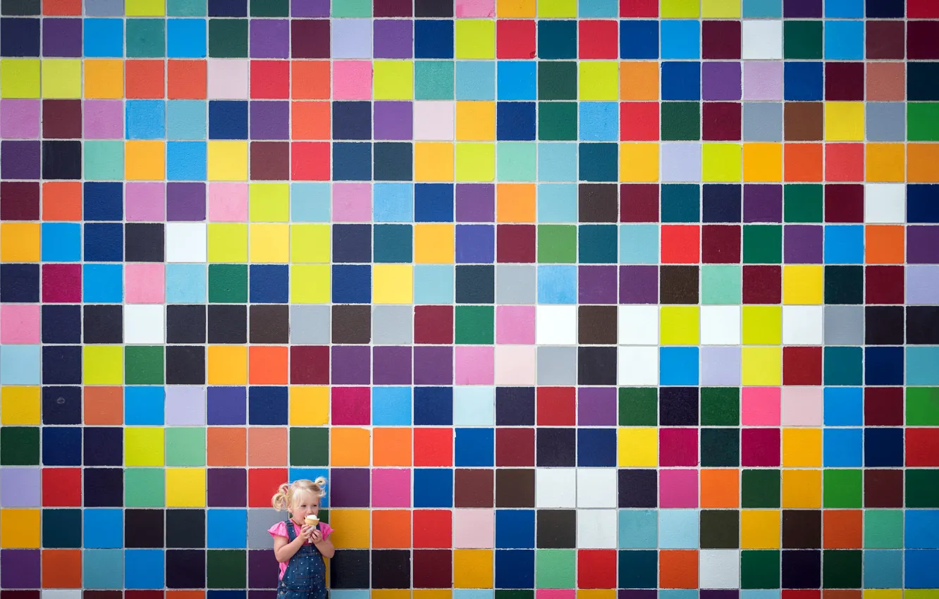 Photo wallpaper wall, color, girl
