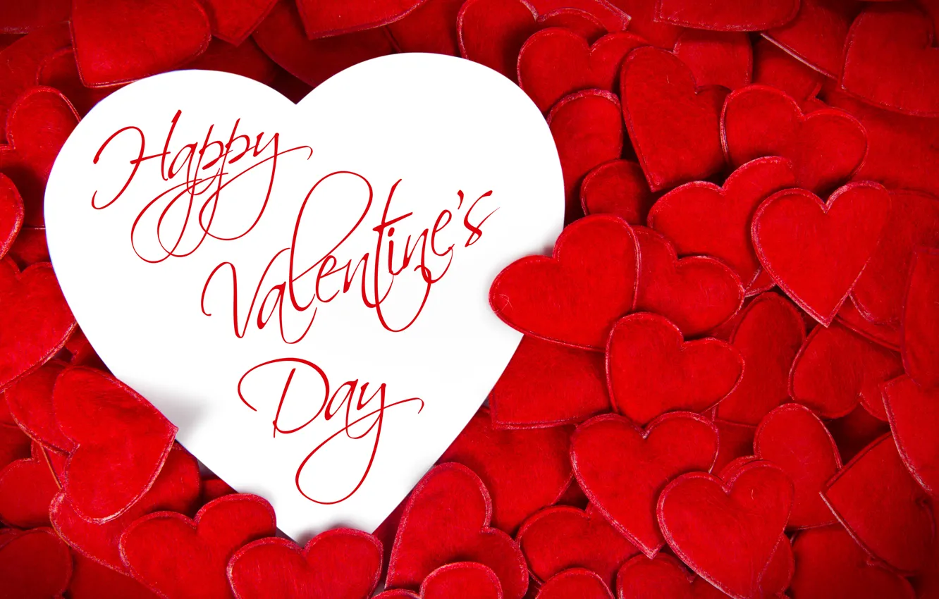 Photo wallpaper hearts, red, love, heart, romantic, Valentine's Day, Happy
