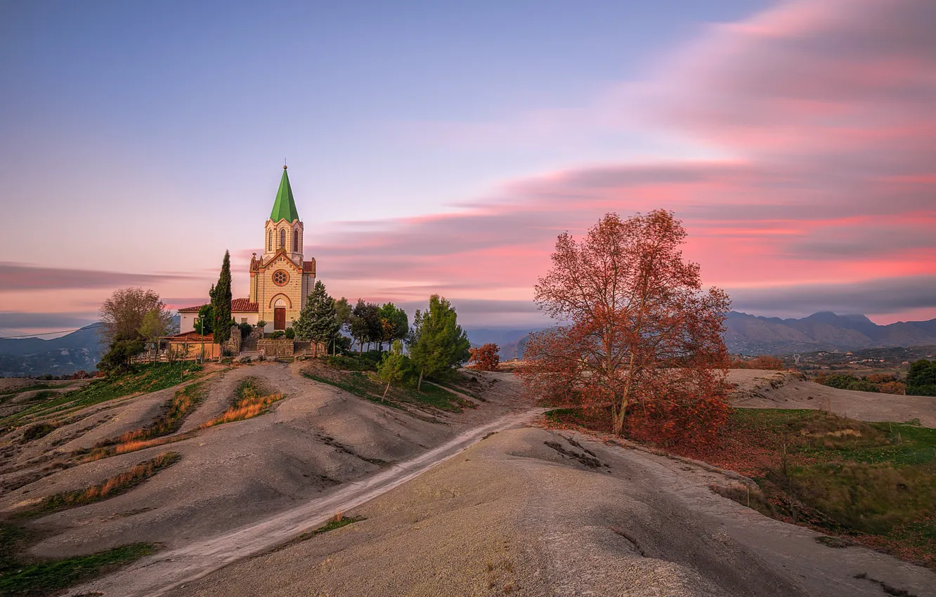 Photo wallpaper Church, Catalonia, Sanctuary of Puig agut