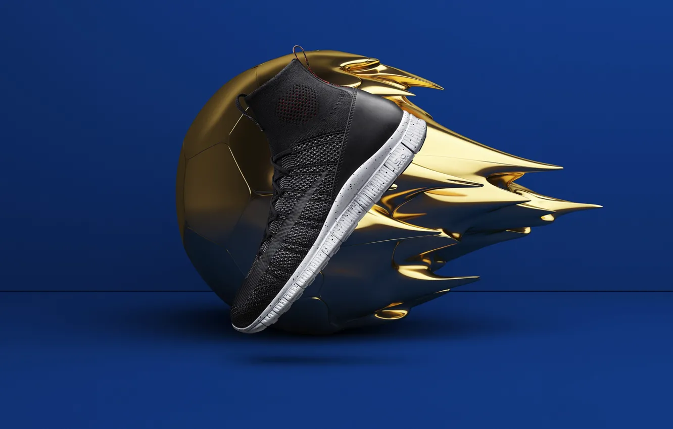 Photo wallpaper rendering, the ball, shoes, advertising, sneakers, nike