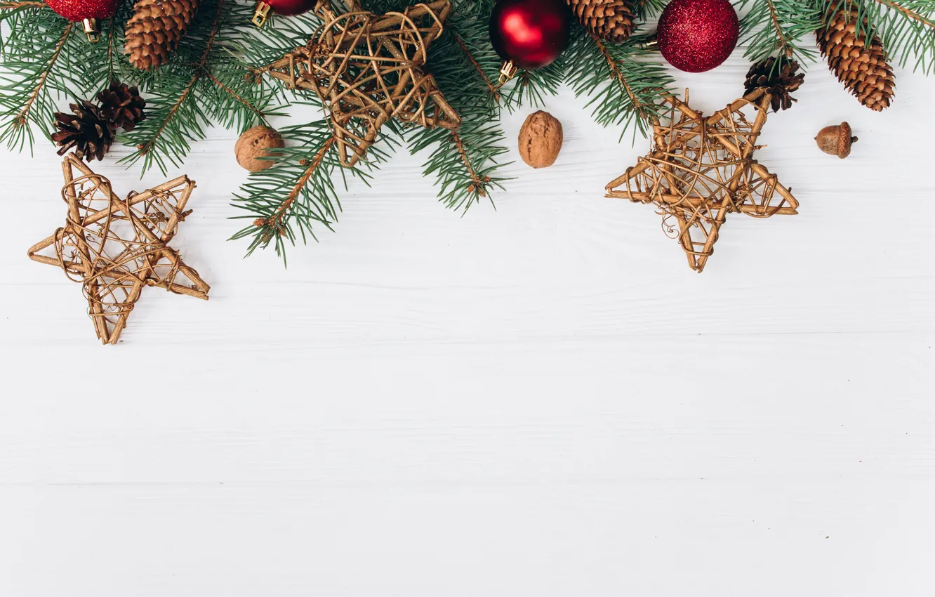 Photo wallpaper decoration, balls, new year, spruce, bumps, sdasda