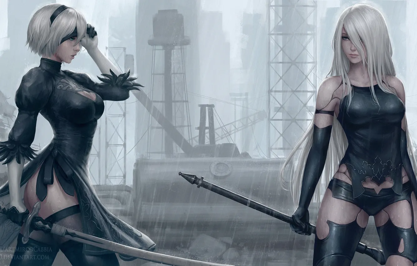 Photo wallpaper games, artist, artwork, digital-art, 2b And A2 Nier Automata, NieR-Automata