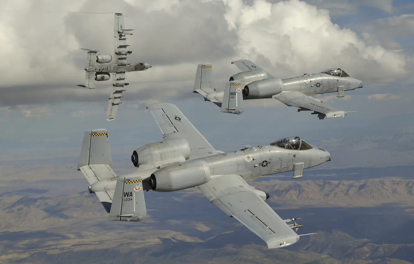 Photo wallpaper the sky, attack, A-10, Thunderbolt II, The thunderbolt II