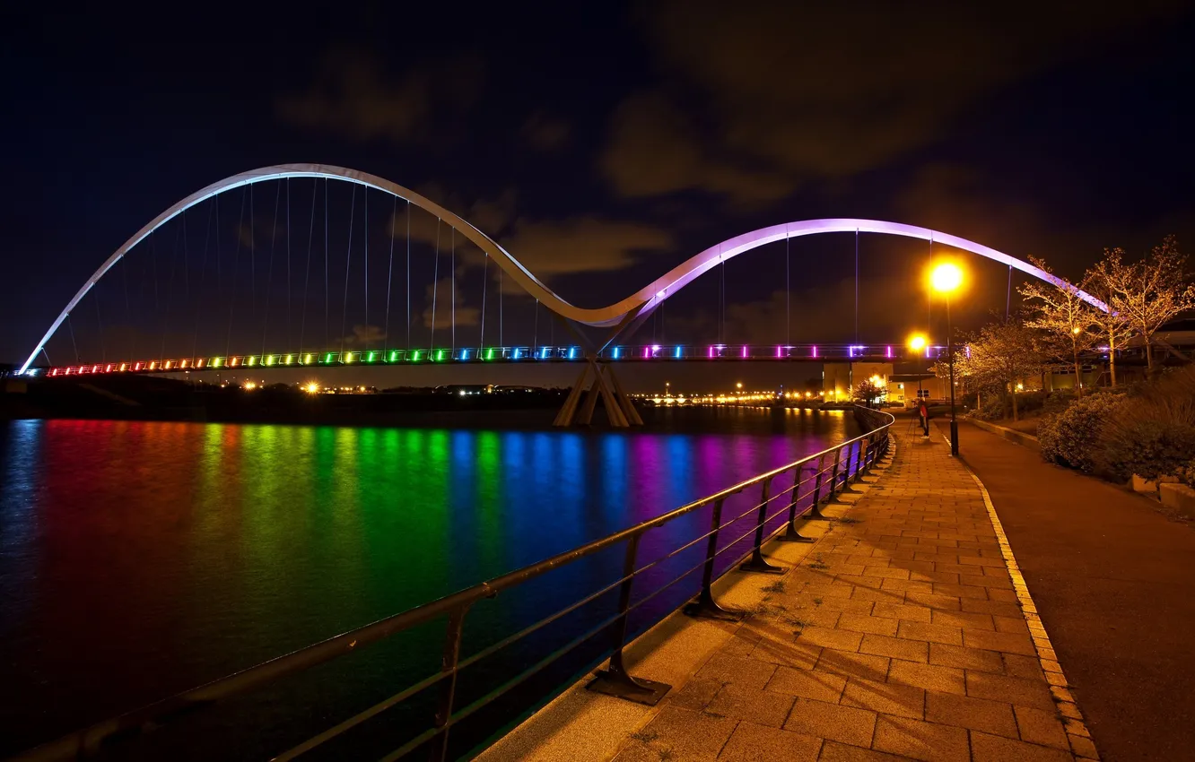 Photo wallpaper bridge, river, nocci