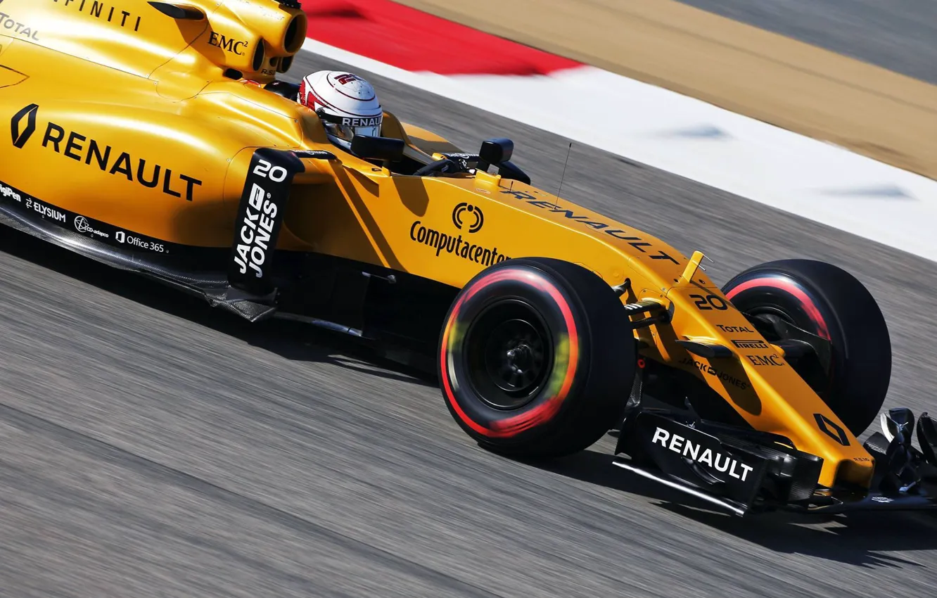 Photo wallpaper Renault, Formula 1, Yellow, Kevin Magnussen