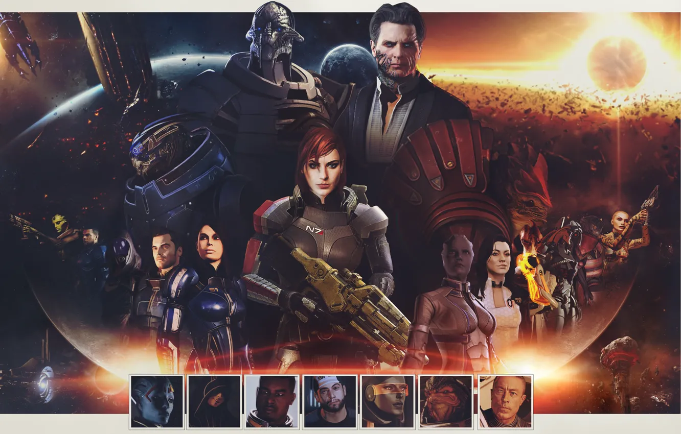 Wallpaper mass effect, shepard, characters, omega, jack, kasumi goto ...