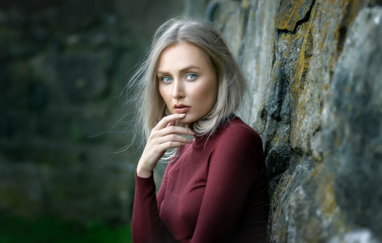Photo wallpaper portrait, sponge, curls, Anja, Florian Pascual
