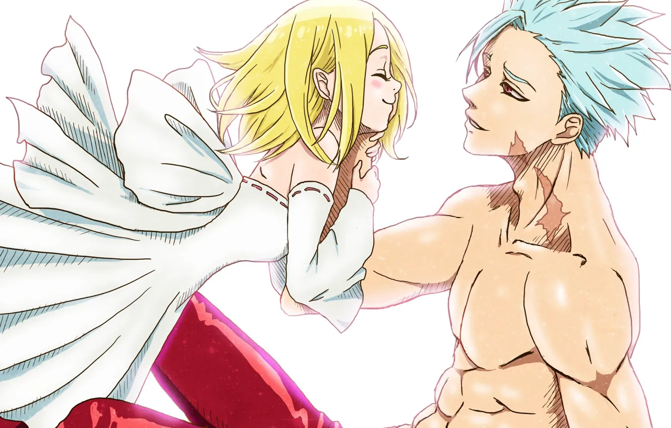 Photo wallpaper love, background, romance, two, Nanatsu no Taizai, The seven deadly sins, Ban, Elaine