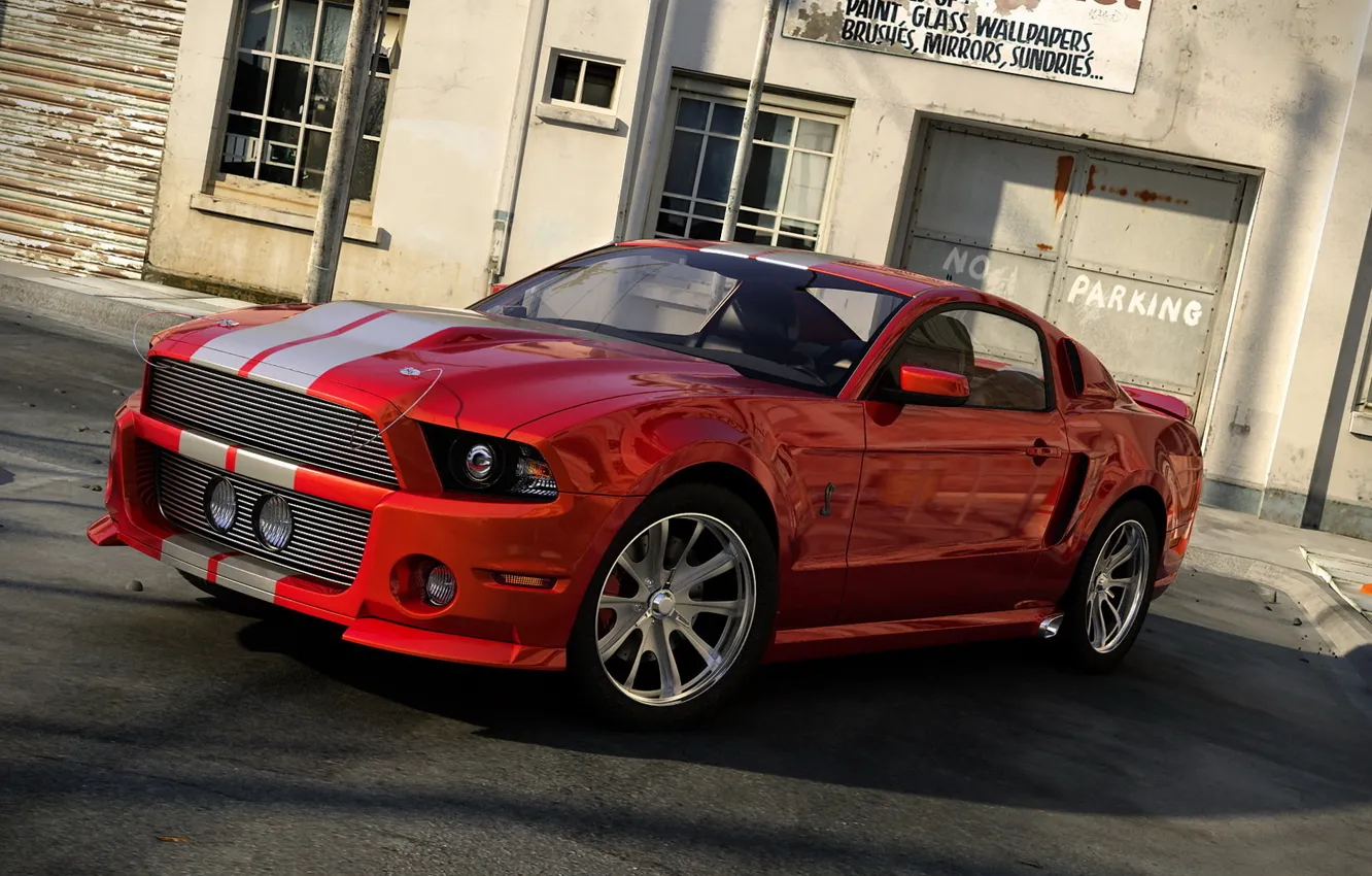 Photo wallpaper mustang, red, ford, shelby, 500