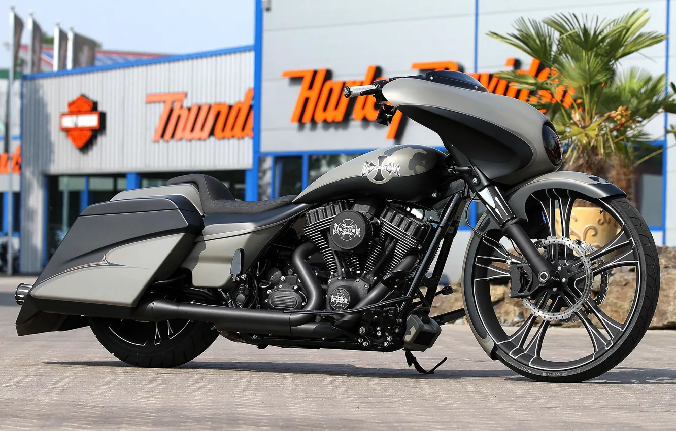 Photo wallpaper Harley-Davidson, Touring, Motorcycle, Thunderbike, Bagger, Custom bike