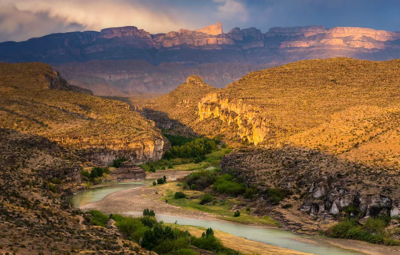 Photo wallpaper USA, Texas, the river Rio Grande, National Park big bend