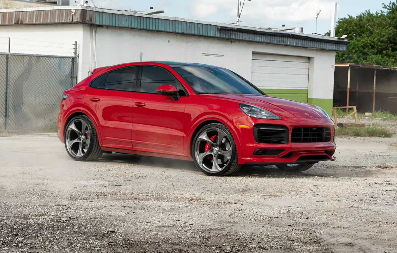 Photo wallpaper Porsche, red, Cayenne Cup